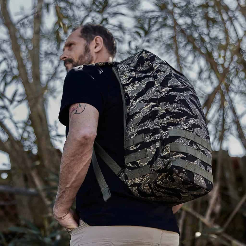 GORUCK GR1 Tiger Stripe worn by an athlete